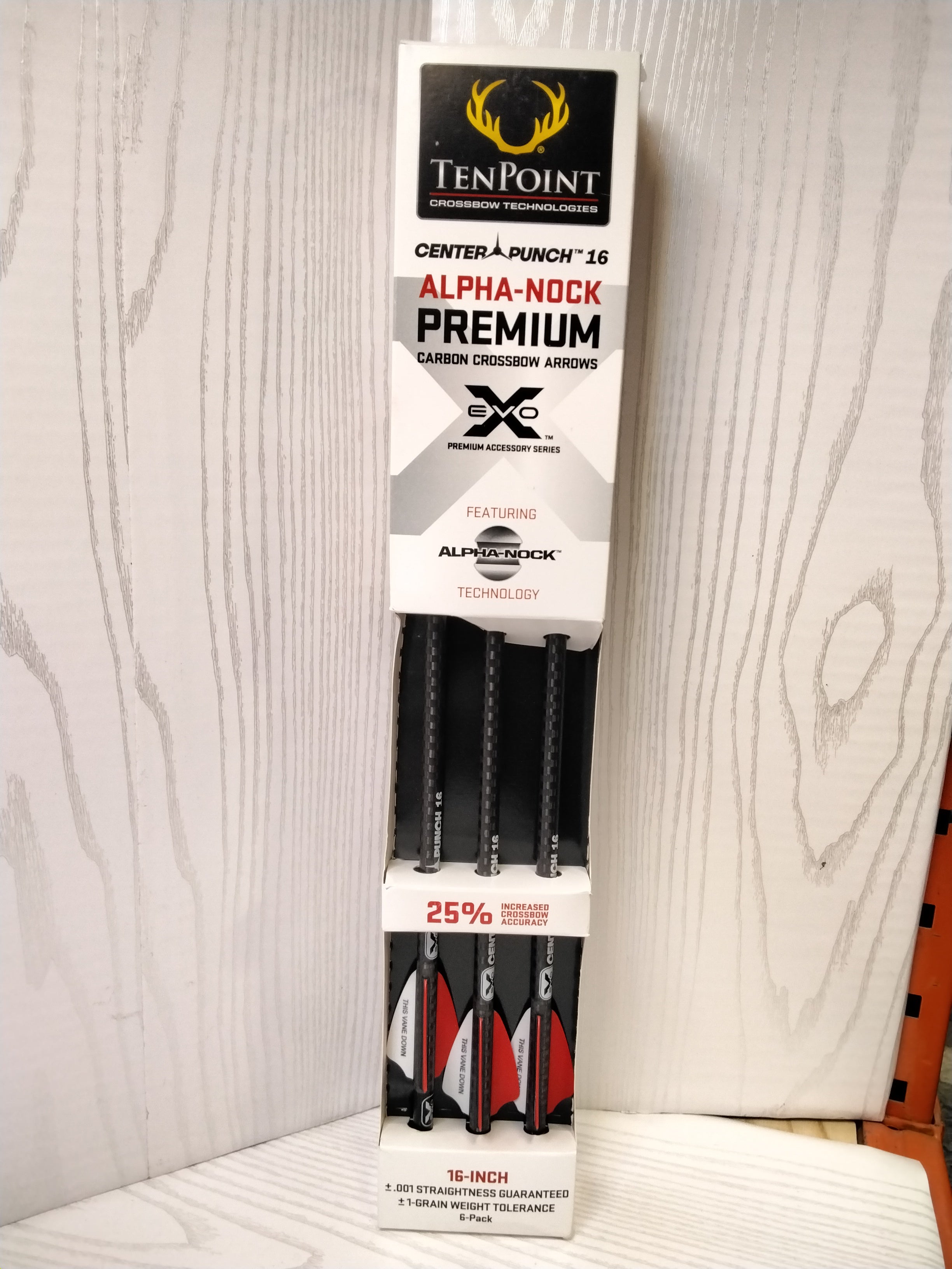 TenPoint EVO-X CenterPunch Carbon Arrows, 16", w/ Alpha-Nocks, HEA-750.6 (7724381110510)